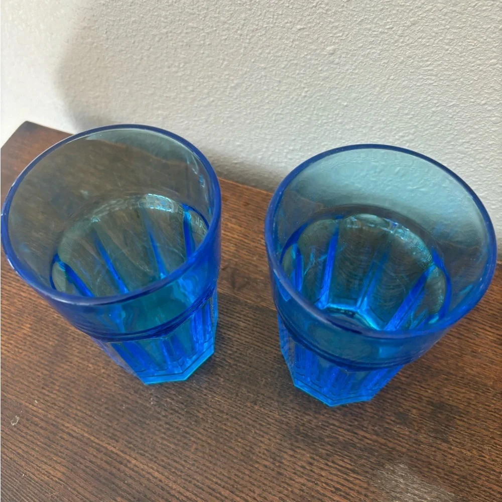 IKEA POKAL glass in blue